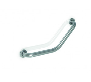 Angled grab bar 300x300mm stainless steel brushed