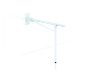 Folding bar 800mm with leg support steel white
