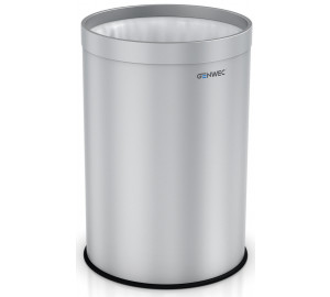 Open wastepaper bin 9L stainless steel brushed